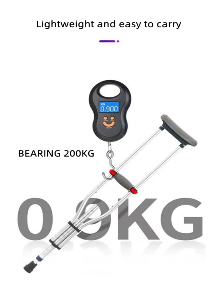 Aluminum Alloy Detachable Foldable Underarm Crutches — Armpit Walking Stick Mobility Aid for Elderly & Disabled