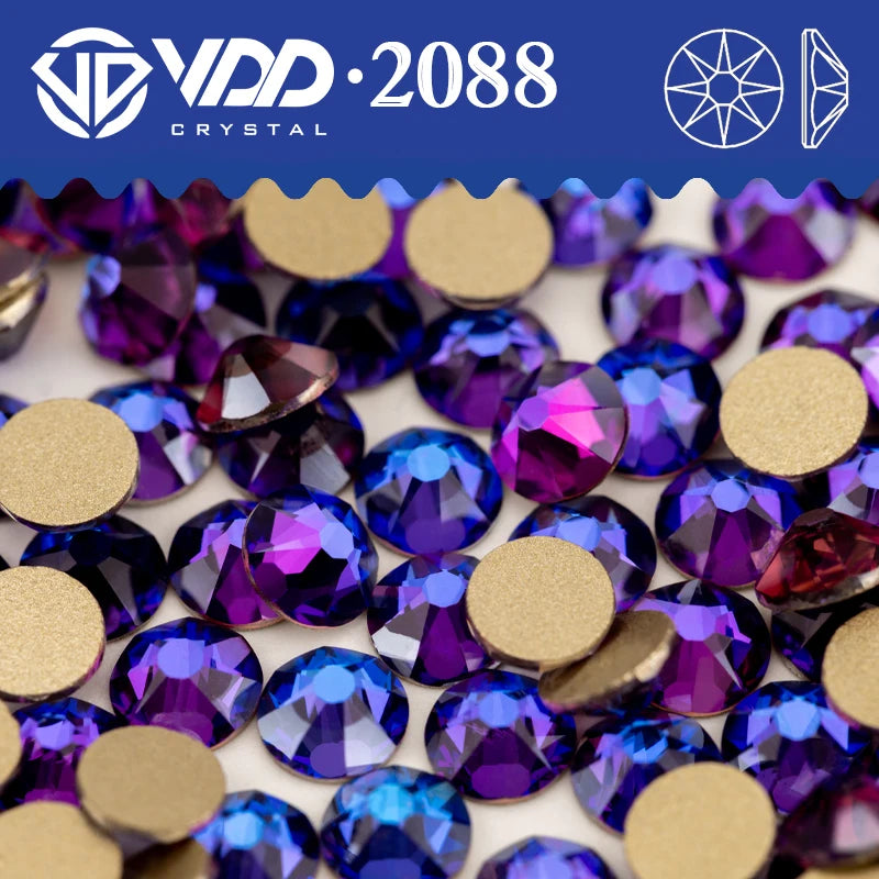 VDD AAAAA Crystal Flatback Rhinestones - SS16-SS30 16-Cut Gems for DIY Crafts & Nail Art Decoration