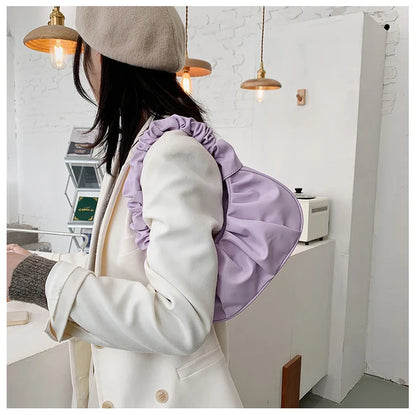 Fashion Pleated Cloud Handbag for Women – PU Leather Shoulder Bag, Casual Armpit Bag & Shopping Tote