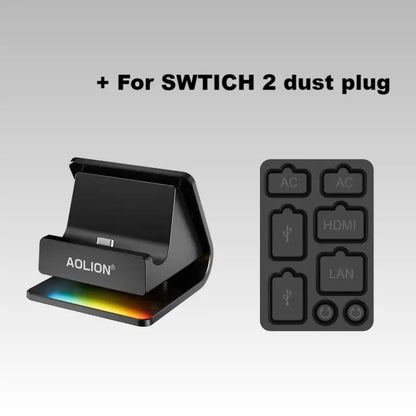 AOLION Switch 2 Charging Stand - Adjustable RGB Fast Charging Dock for Nintendo Switch 2 Console