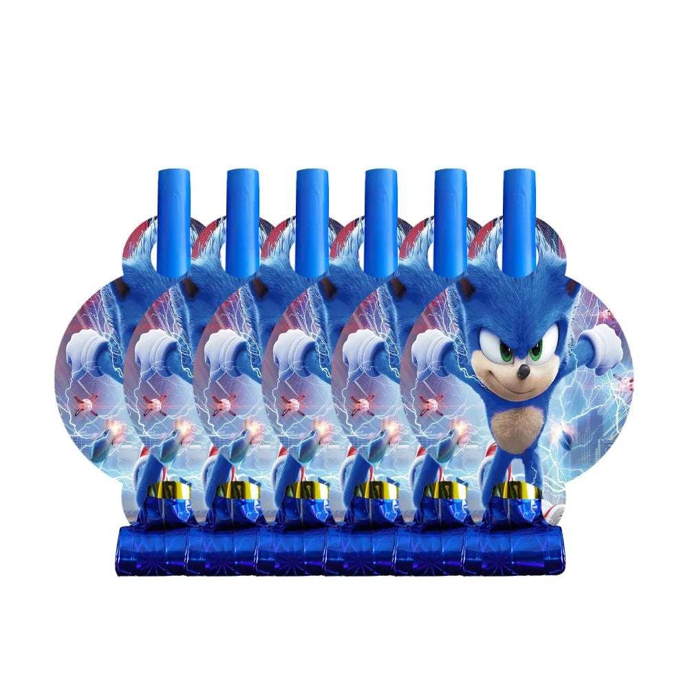 Sonic Birthday Party Decoration Set – Hedgehog Theme Tableware & Supplies with Plates, Cups, Napkins, Tablecloth & Party Accessories for Kids Party Gifts