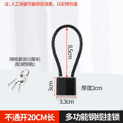 Safety Anti-Theft Hardened Steel Cable Lock – 20/28/38cm Portable Padlock for Guns, Lockers & Outdoor Security