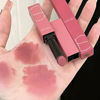 TX010 Thin Tube Matte Lipstick - Waterproof Sweatproof Long-Lasting Lip & Cheek Color Makeup