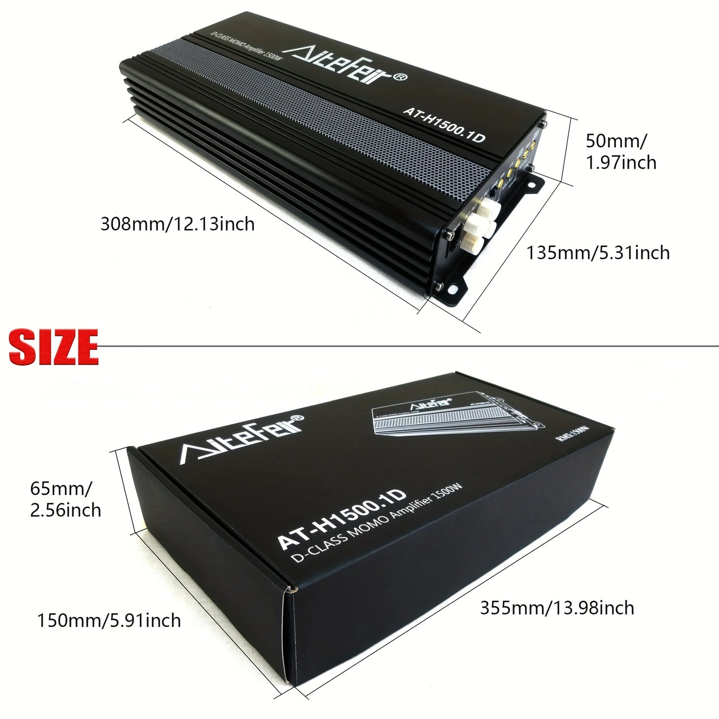 1500W RMS Class D Mono Amplifier with Remote - 1-Channel Stable Power Amp for Subwoofer Systems