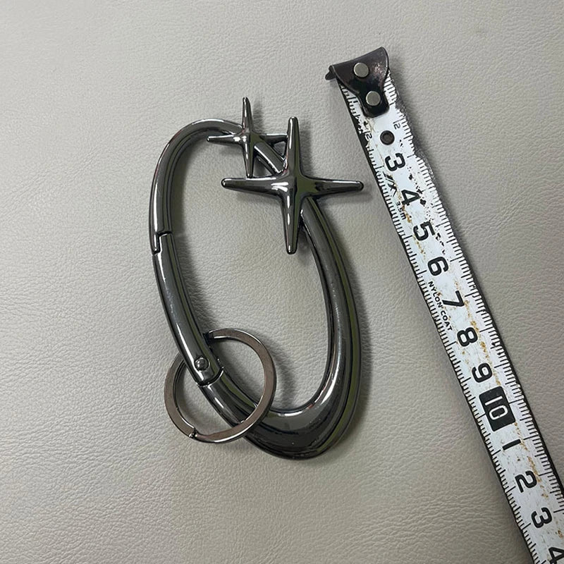 Zinc Alloy Mountaineering Carabiner Keychain – Multifunctional Belt Buckle Blackout