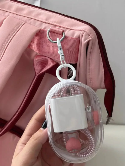 Portable Mini Zipper Storage Bag — Keychain Organizer for Earphones, Chargers, and Small Accessories, Gift Case