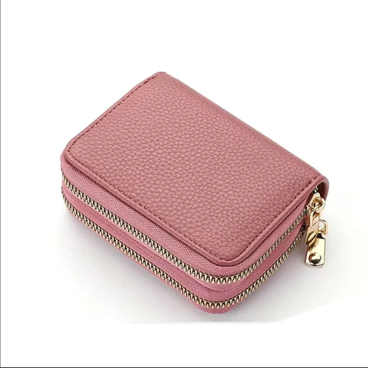 Women’s Zipper Short Purse – Lychee Pattern, Large Capacity Multi-Card & Coin Holder