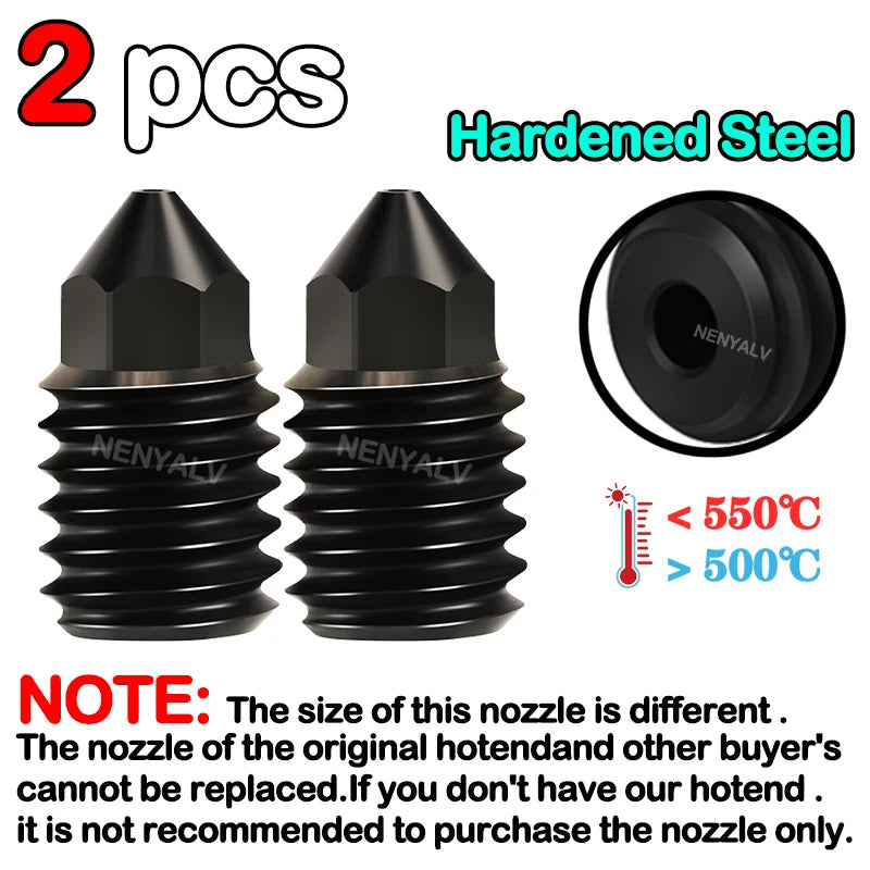 Bambu Lab A1 Mini Hotend Kit – 0.2/0.4/0.6/0.8mm Hardened Steel Nozzle Replacement for A1 3D Printer