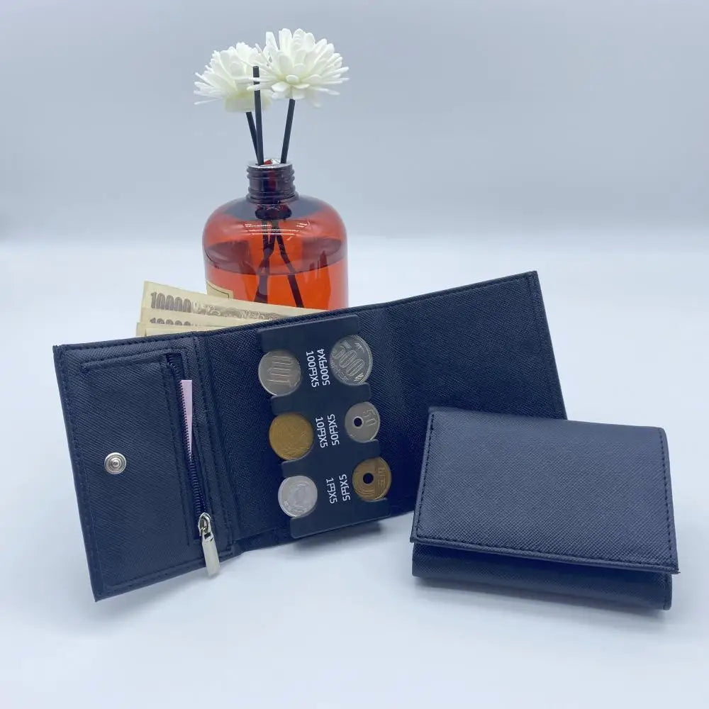 Multi-Functional 2-in-1 Portable Coin Clip & Card Wallet – Colorful Tri-Fold Coin Purse for Travel & Loss Prevention