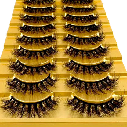 10 Pairs 3D Mink False Eyelashes – Natural Long & Short Fake Lashes Makeup Kit (38 Styles)