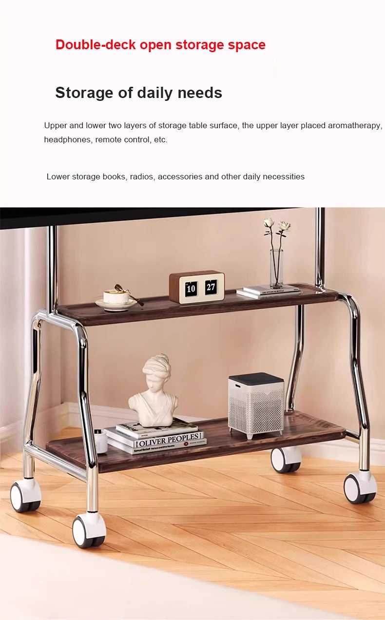 Rolling TV Stand on Wheels – Mobile Cart for 32–75in LCD & LED Flat/Curved TVs, Holds 110lbs, VESA 600x400mm