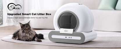 DOEL Automatic Self-Cleaning Cat Litter Box – App-Controlled Smart Toilet with Litter Mat for Multiple Large Cats
