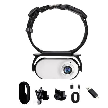 360° Rotation Pet Camera - 120° Wide-Angle Mini Collar Body Camera for Dogs and Cats, Portable Outdoor Video Recorder