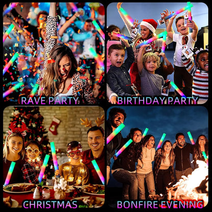 30Pcs Foam Glow Sticks – Colorful LED Flashing Glow Sticks with 3 Modes for Parties, Weddings & Concerts