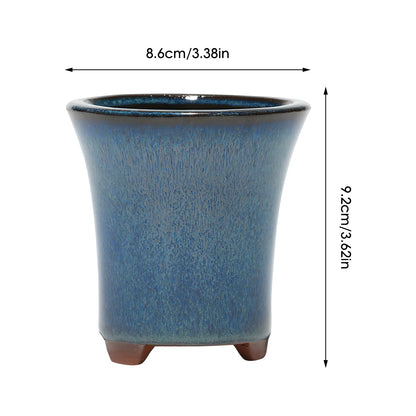Breathable Ceramic Bonsai Pots - Stoneware Flowerpots with Drainage Holes for Garden Plants