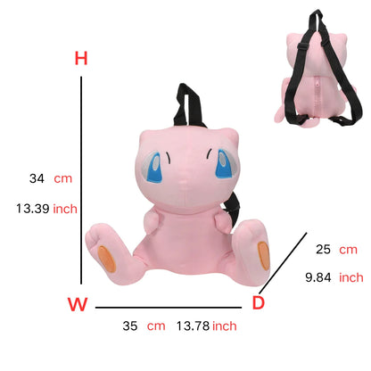 Pokémon Plush Backpack — Gengar, Mimikyu, Eevee, Snorlax, Charmander, Charizard, Mew, Rowlet Stuffed Toy Shoulder Bag for Kids & Gifts