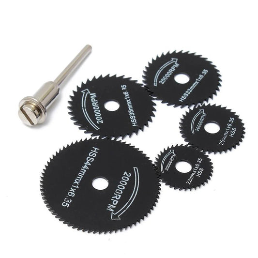 6Pcs HSS Circular Saw Blade Set - Woodworking & Metal Cutting Blades for Electric Drills and Grinders