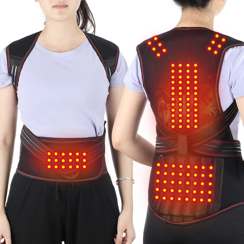 Tourmaline Magnetic Heated Vest — Self-Heating Thermal Clothing, Lumbar Waist Brace, Posture Corrector & Pain Relief Corset