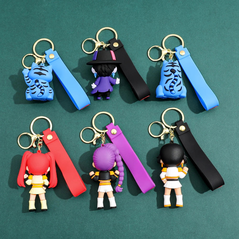 New KPOP Demon Hunters Keychain – Tiger PVC Figure, Cute Harajuku Style Key Ring for Kids & Fans