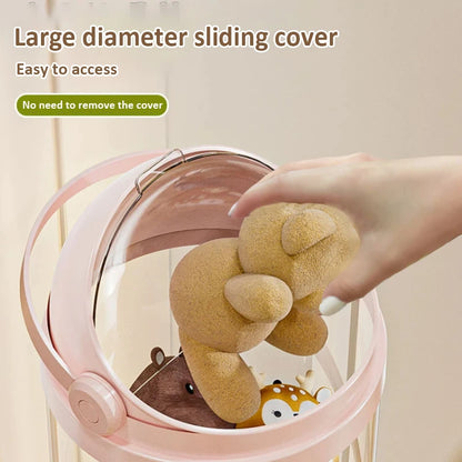 Transparent Doll Storage Box - Plush Toy Organizer Tube & Stuffed Toy Storage Barrel for Children
