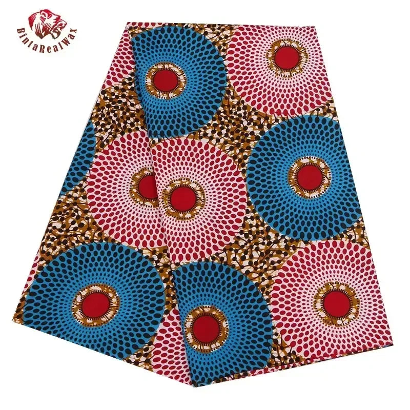 Bintarealwax Ankara Fabric - Wholesale Polyester Sewing Material for Women's Party Dresses FP6390