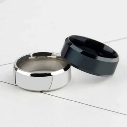 New Stainless Steel Titanium Ring - Simple Trendy Metal Rings for Women & Men, Party Jewelry Punk Accessories