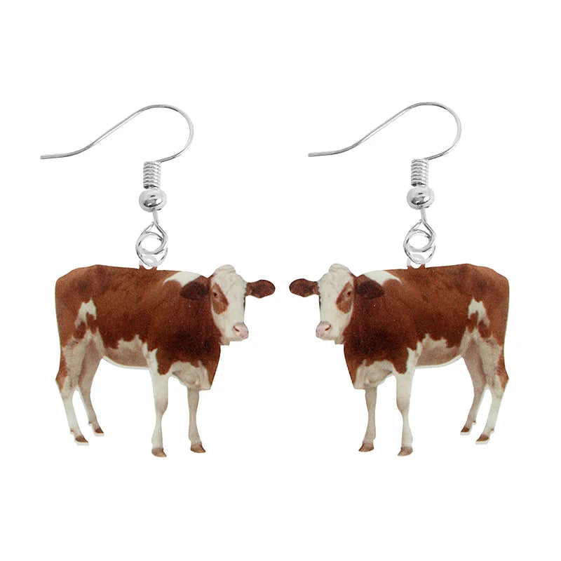 Cute Animal Acrylic Drop Earrings - Funny Custom Jewelry Gifts for Women & Girls with Rabbit, Parrot, Frog & Butterfly Designs