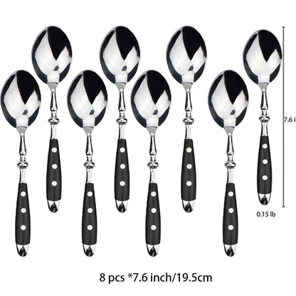 Classic Elegant Stainless Steel Cutlery Set – Fork, Spoon, Knife & Teaspoon Full Dining Steak Dinnerware Collection