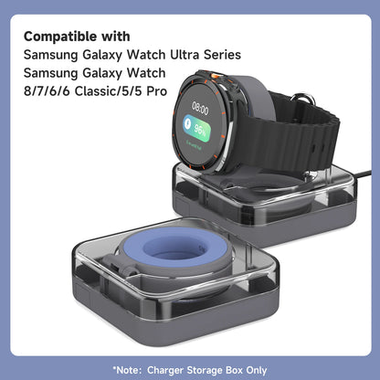Samsung Galaxy Watch Charger Organizer Case - Cable Storage Box, Phone Holder and Watch Stand for Galaxy Watch Ultra, 7, 8 and 9