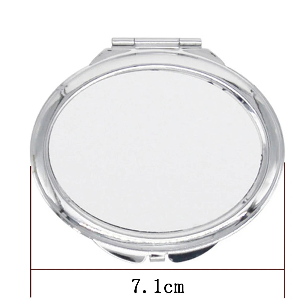 12PCS Metal Pocket Compact Mirrors - Sublimation Blank Travel Makeup Mirrors for Women & Men