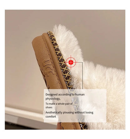 Sanrio Hello Kitty Winter Plush Slippers – Cute Fuzzy Warm Kawaii Women’s Home Shoes, Y2K Style, Non-Slip Outdoor Flats
