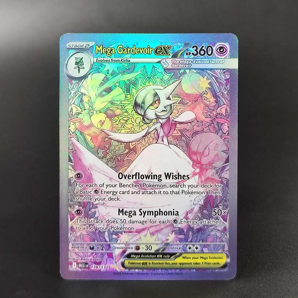 2025 Pokémon English Collection Cards Set – MEGA Dragonite, Charizard, Lucario & Gardevoir EX Anime Trading Cards Gift Toys