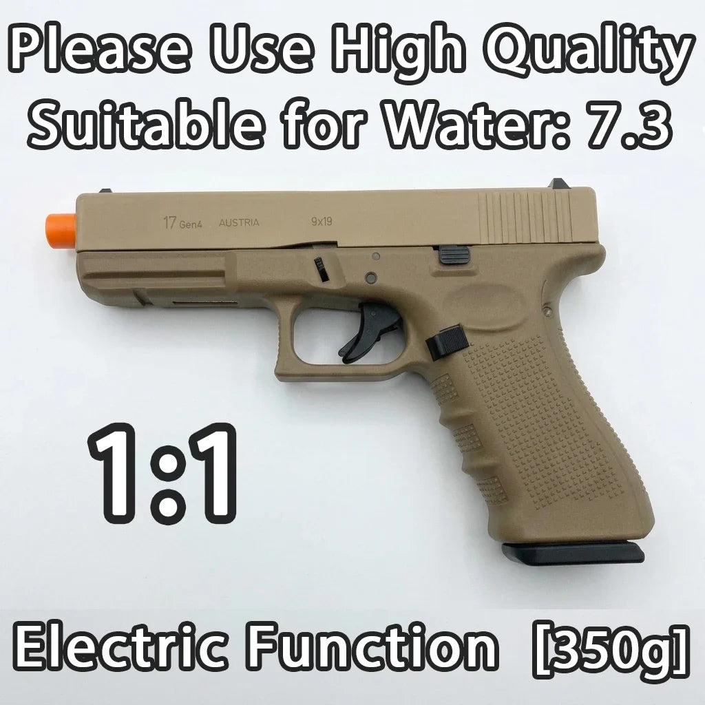G17 Electric Toy Pistol - Nylon Frame Semi-Automatic Toy Blaster with Rechargeable Battery, Bullets Not Included