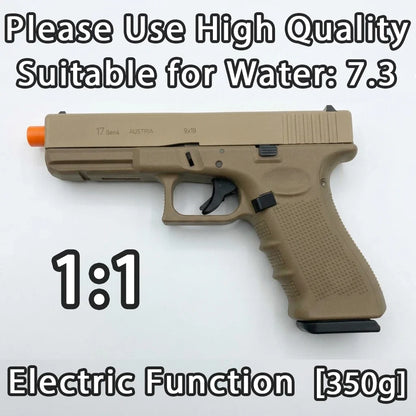 G17 Electric Toy Pistol - Nylon Frame Semi-Automatic Toy Blaster with Rechargeable Battery, Bullets Not Included
