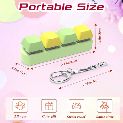 DIY Keyboard Key Toy - Stress Relief Fidget Button Keychain & Fidget Keycap Toy