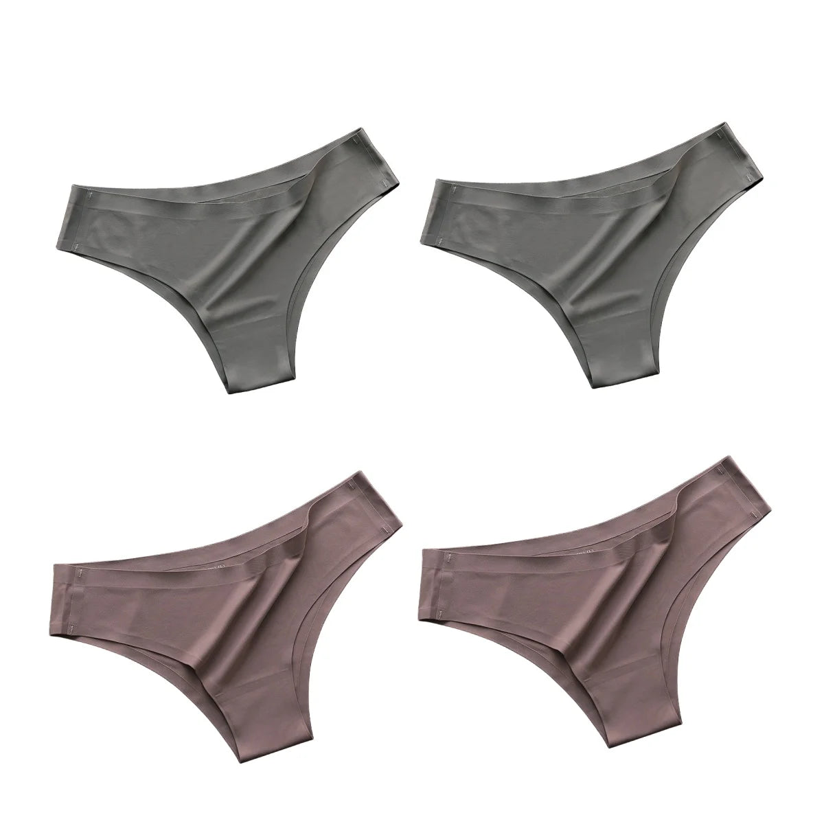 4PCS Seamless Ice Silk G-String Panties for Women – Low Waist, Soft Ultra-Thin Sexy Underwear Briefs