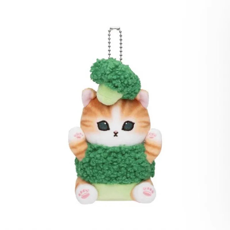 Yoyo Japanese Style Mofusand Plushie Shark Cat Keychain — Cute Fruit & Vegetable Soft Pendant Gift for Girls