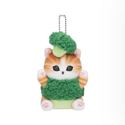 Yoyo Japanese Style Mofusand Plushie Shark Cat Keychain — Cute Fruit & Vegetable Soft Pendant Gift for Girls