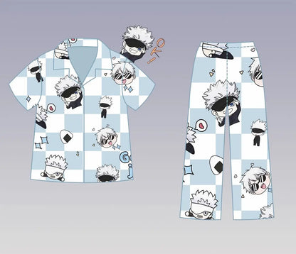 Jujutsu Kaisen Gojo Satoru Anime Pajamas Set – Cute Spring & Summer Couples Homewear, Birthday Gift