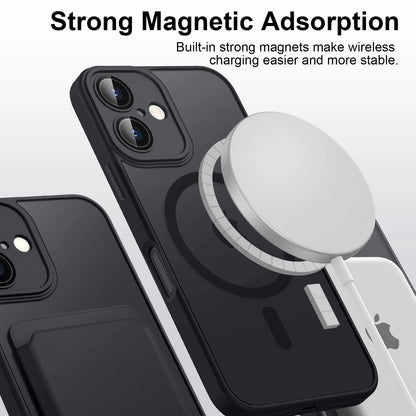 Luxury Magnetic Matte Translucent Armor Case for iPhone 11-16 - Shockproof MagSafe Wireless Charging Cover