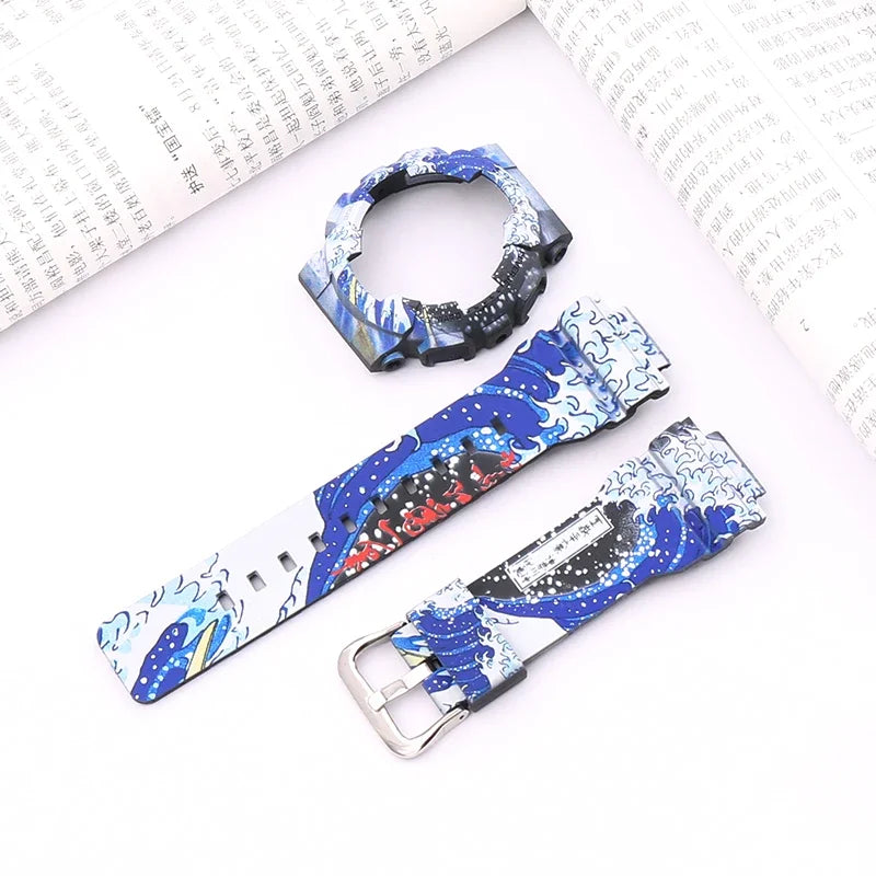 All-in-One Rubber Strap Case for G-Shock GA2100, GA2110, DW5600, 5610, GA-110 & BA-110 – High Quality Replacement Band & Bezel