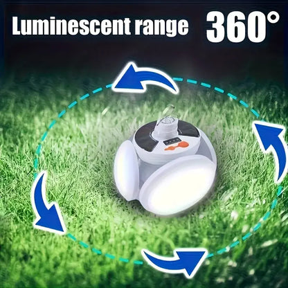 Solar Folding LED Light - USB Rechargeable Portable Outdoor Camping and Emergency Lamp