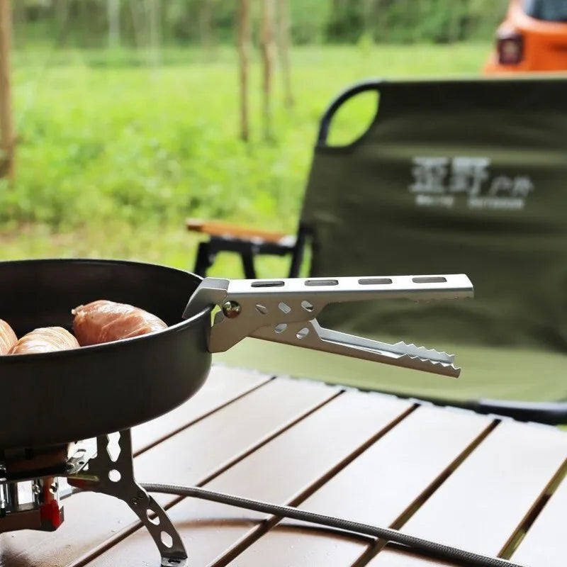 Outdoor Pot Clip Pan Bowl Gripper | Camping Hiking Anti-scald Pan Clamp | Picnic Tableware Accessories for Camping Barbecue Cookware
