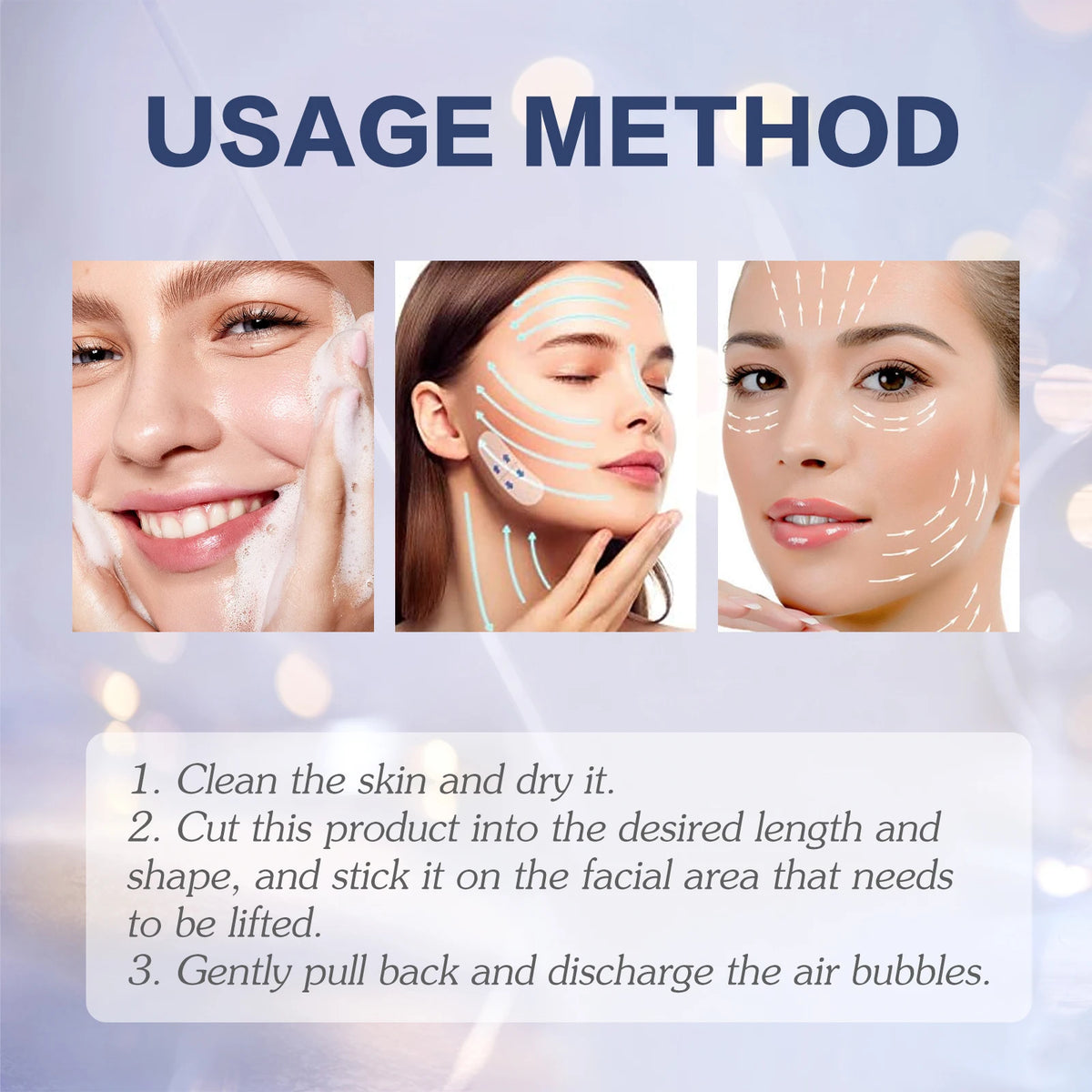 60-Piece V-Shape Face Lifting Strips – Jawline Contouring Patches for a Firmer-Looking Face and Double Chin Coverage