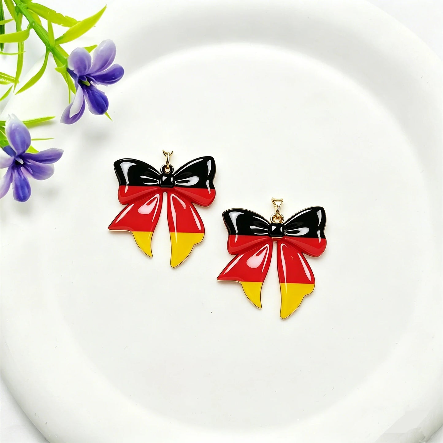 4th of July Patriotic Flag Earrings - Red White Blue American Dangle Jewelry Gift for Women