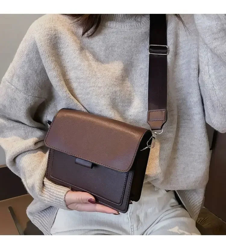 Classic PU Leather Crossbody Bag for Women – Fashion Shoulder Messenger, Travel Handle Flap Handbag