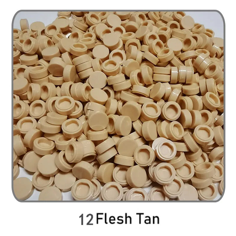 1000Pcs 1x1 Round Building Blocks Set - 52 Color DIY Creative Educational Bricks Compatible with 98138 Toy Kits for Kids