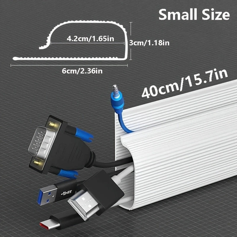 Under Desk Cable Management Tray – No-Drill Channel Raceway Cord Hider for Organized Workspace