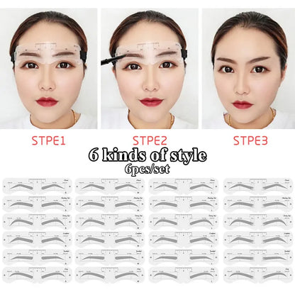 Reusable Eyebrow Stencil Set – Soft Ruler Brow Definer & Styling Template for Precise Grooming