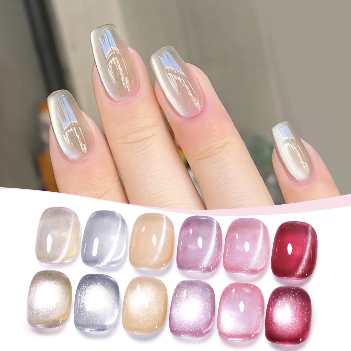 BORN PRETTY Cat Magnetic Gel Nail Polish 117 Colors 10ml Full Coverage Semi-Permanent Soak-Off Nail Varnish for Salon Manicure Glitter Cat Eye Nails